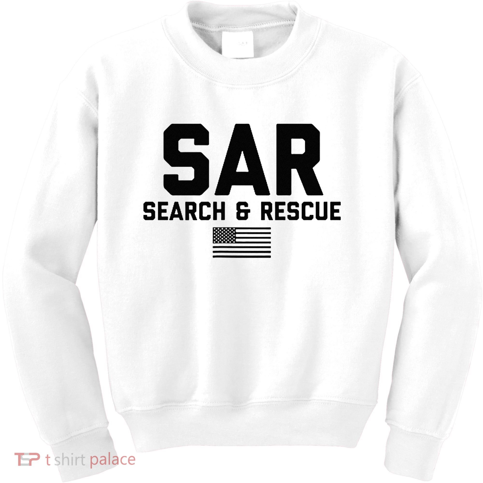 FRONT & BACK Search And Rescue American Flag SAR Team Kids Sweatshirt