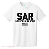 FRONT & BACK Search And Rescue American Flag SAR Team Kids T-Shirt thumb 0