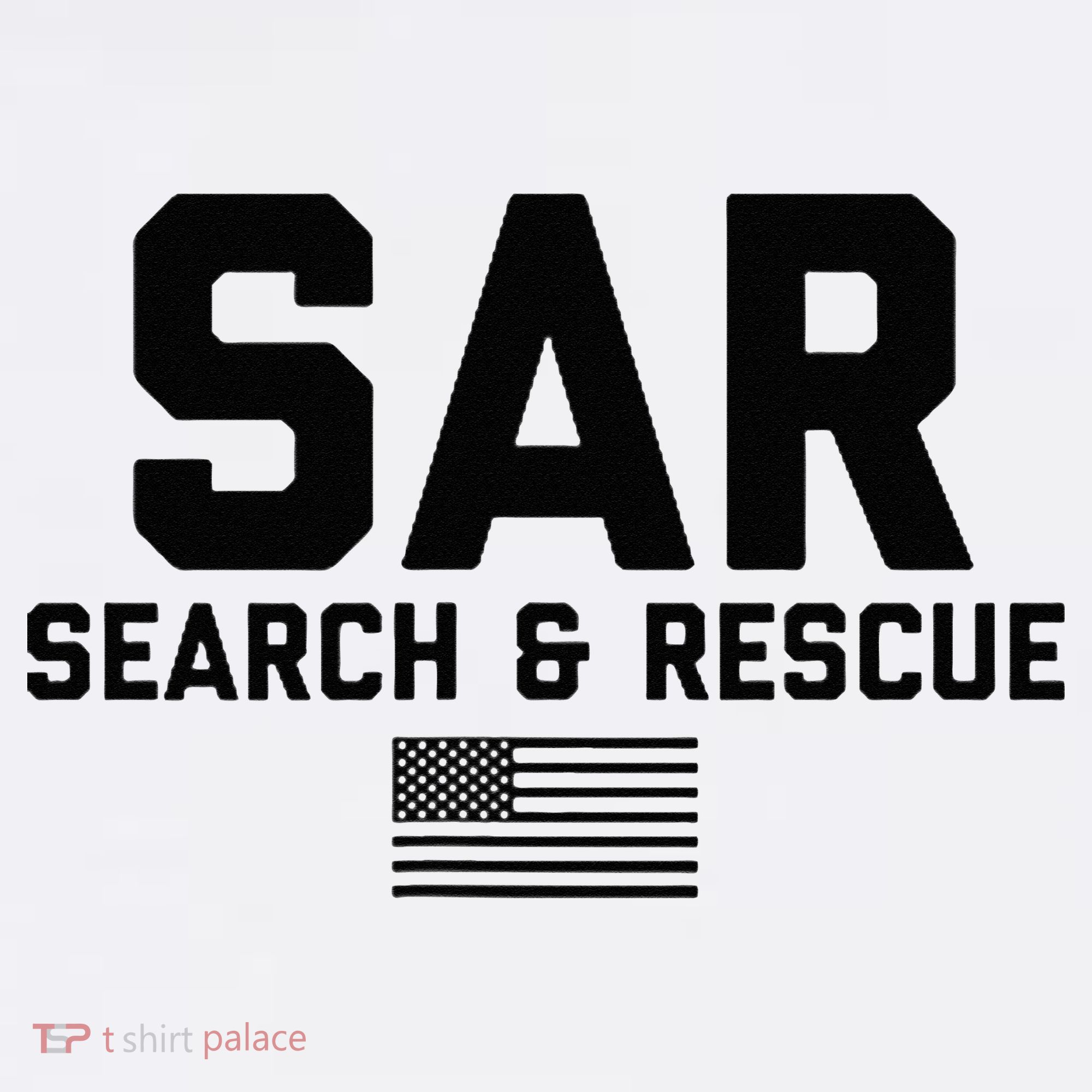 FRONT & BACK Search And Rescue American Flag SAR Team Kids T-Shirt