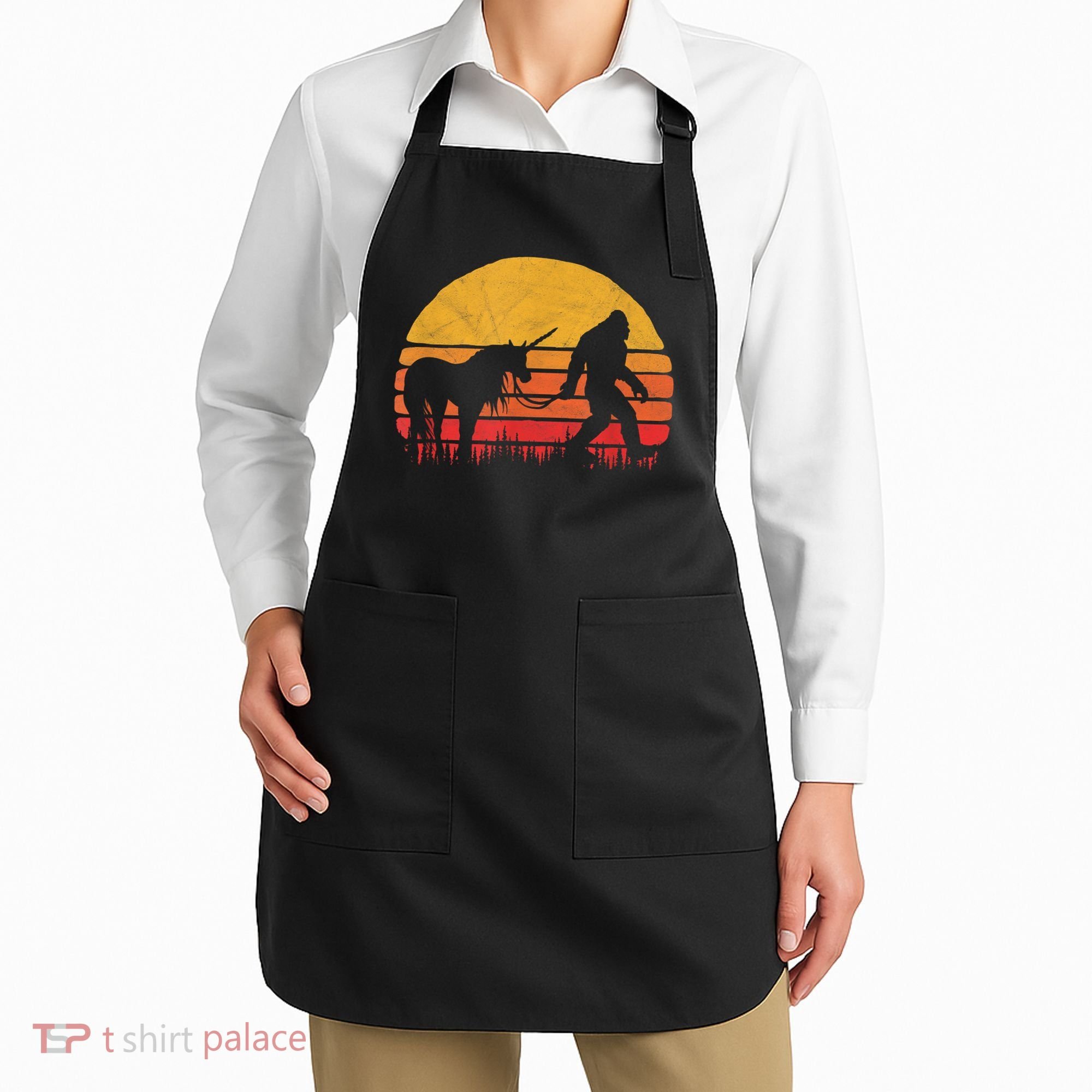 Funny Bigfoot Sasquatch & Unicorn Legends! Apron