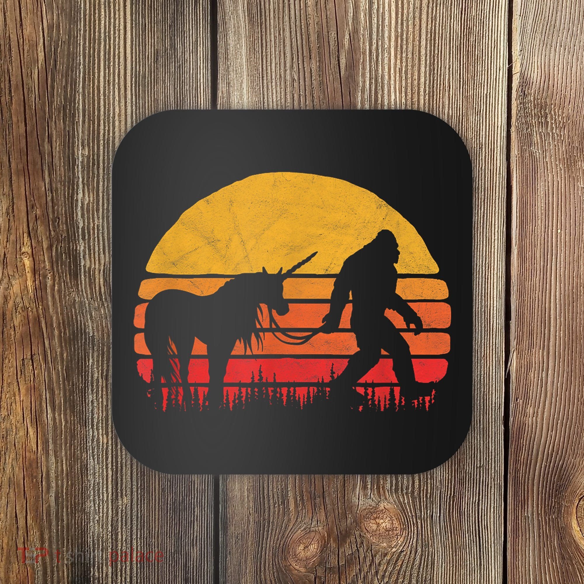 Funny Bigfoot Sasquatch & Unicorn Legends! Coaster