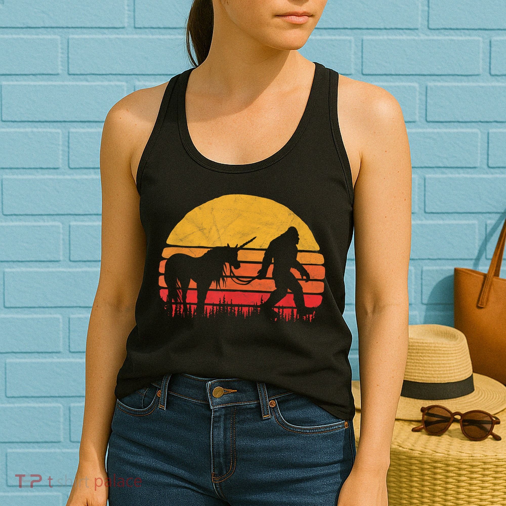 Funny Bigfoot Sasquatch & Unicorn Legends! Women's Tank Top