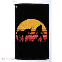 Funny Bigfoot Sasquatch & Unicorn Legends! Golf Towel thumb 0
