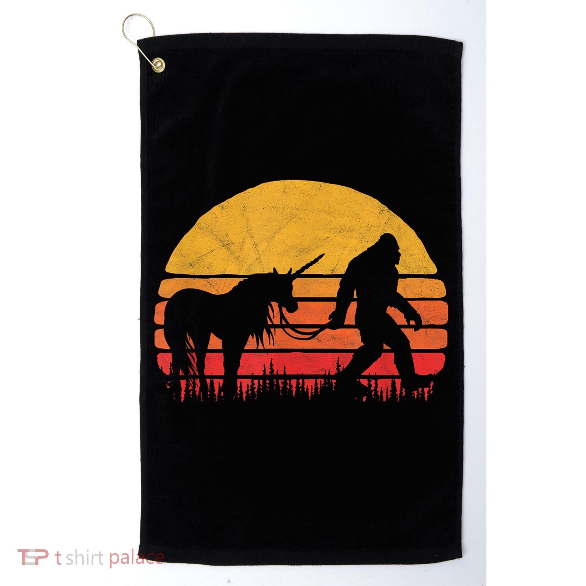 Funny Bigfoot Sasquatch & Unicorn Legends! Golf Towel