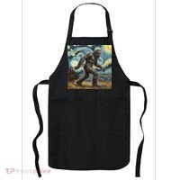 Funny Bigfoot Starry Night Sasquatch Van Gogh Sky Painting Apron thumb 0