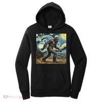 Funny Bigfoot Starry Night Sasquatch Van Gogh Sky Painting Women's Hoodie thumb 0