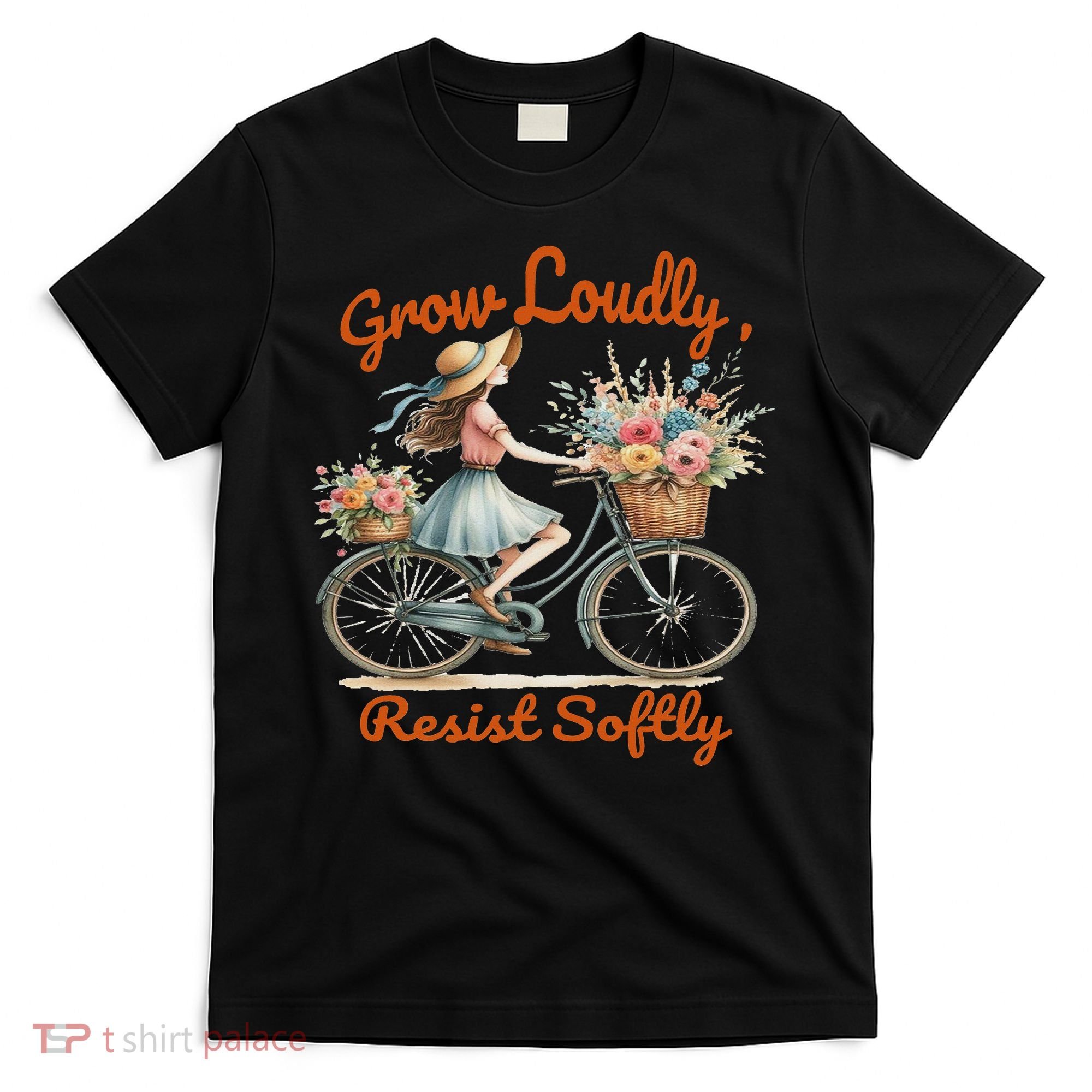 Floral Bike Subtle 8647 Trump Resist ,boho Vintage T-Shirt
