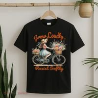 Floral Bike Subtle 8647 Trump Resist ,boho Vintage T-Shirt thumb 2