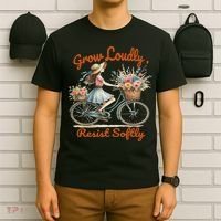 Floral Bike Subtle 8647 Trump Resist ,boho Vintage T-Shirt thumb 6