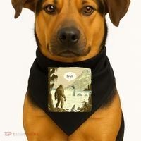 Funny Bigfoot Sasquatch Loch Ness Monster Introvert Bruh USA-Made Doggie Bandana thumb 1