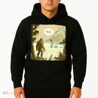 Funny Bigfoot Sasquatch Loch Ness Monster Introvert Bruh Hoodie thumb 2