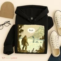 Funny Bigfoot Sasquatch Loch Ness Monster Introvert Bruh Hoodie thumb 4