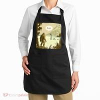 Funny Bigfoot Sasquatch Loch Ness Monster Introvert Bruh Apron thumb 2
