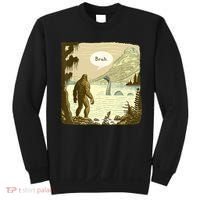 Funny Bigfoot Sasquatch Loch Ness Monster Introvert Bruh Sweatshirt thumb 0