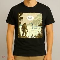 Funny Bigfoot Sasquatch Loch Ness Monster Introvert Bruh T-Shirt thumb 3