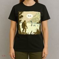 Funny Bigfoot Sasquatch Loch Ness Monster Introvert Bruh T-Shirt thumb 4