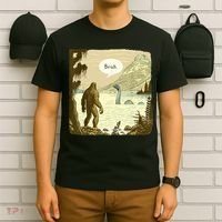Funny Bigfoot Sasquatch Loch Ness Monster Introvert Bruh T-Shirt thumb 6