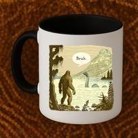 Funny Bigfoot Sasquatch Loch Ness Monster Introvert Bruh Coffee Mug thumb 2