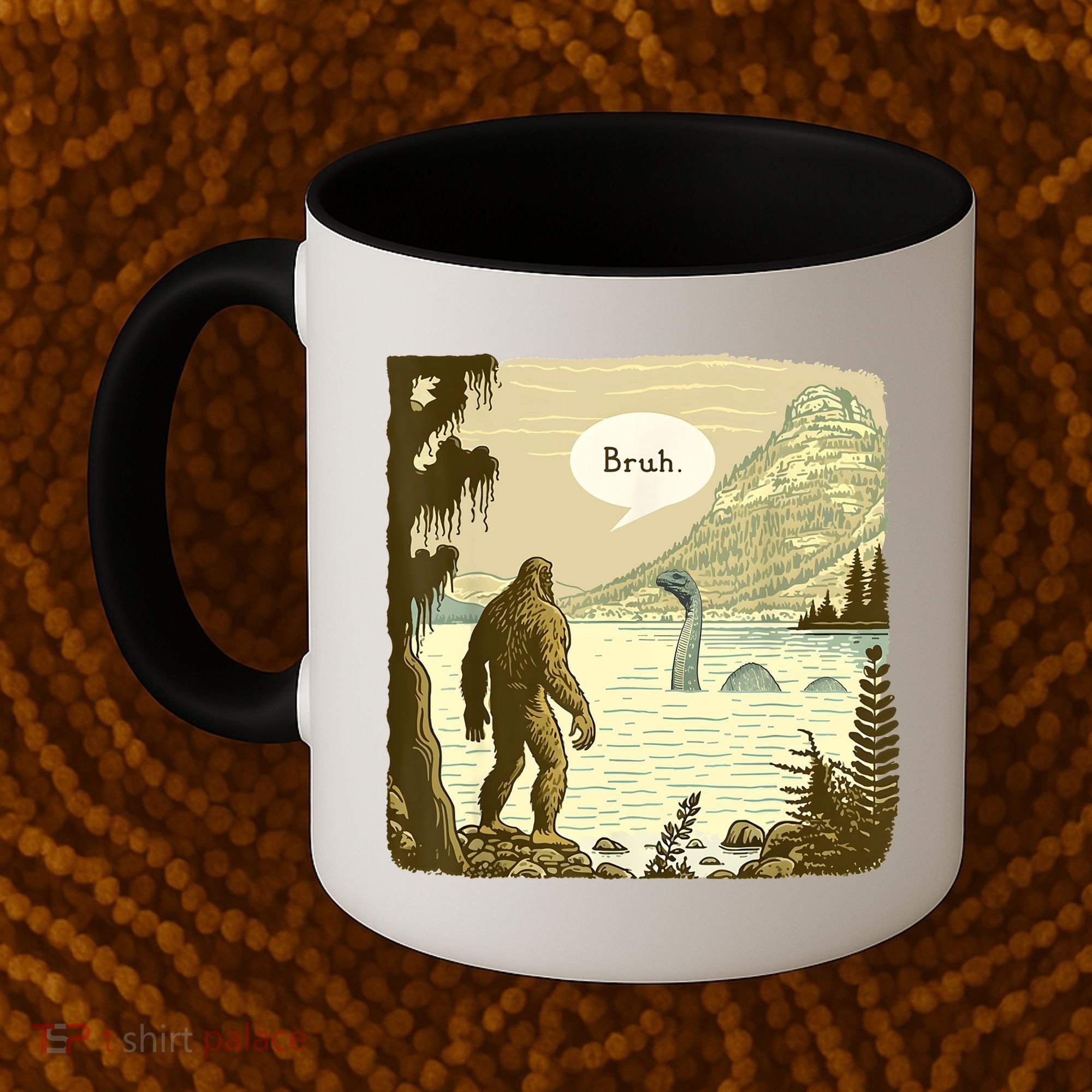 Funny Bigfoot Sasquatch Loch Ness Monster Introvert Bruh Coffee Mug
