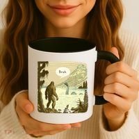 Funny Bigfoot Sasquatch Loch Ness Monster Introvert Bruh Coffee Mug thumb 3