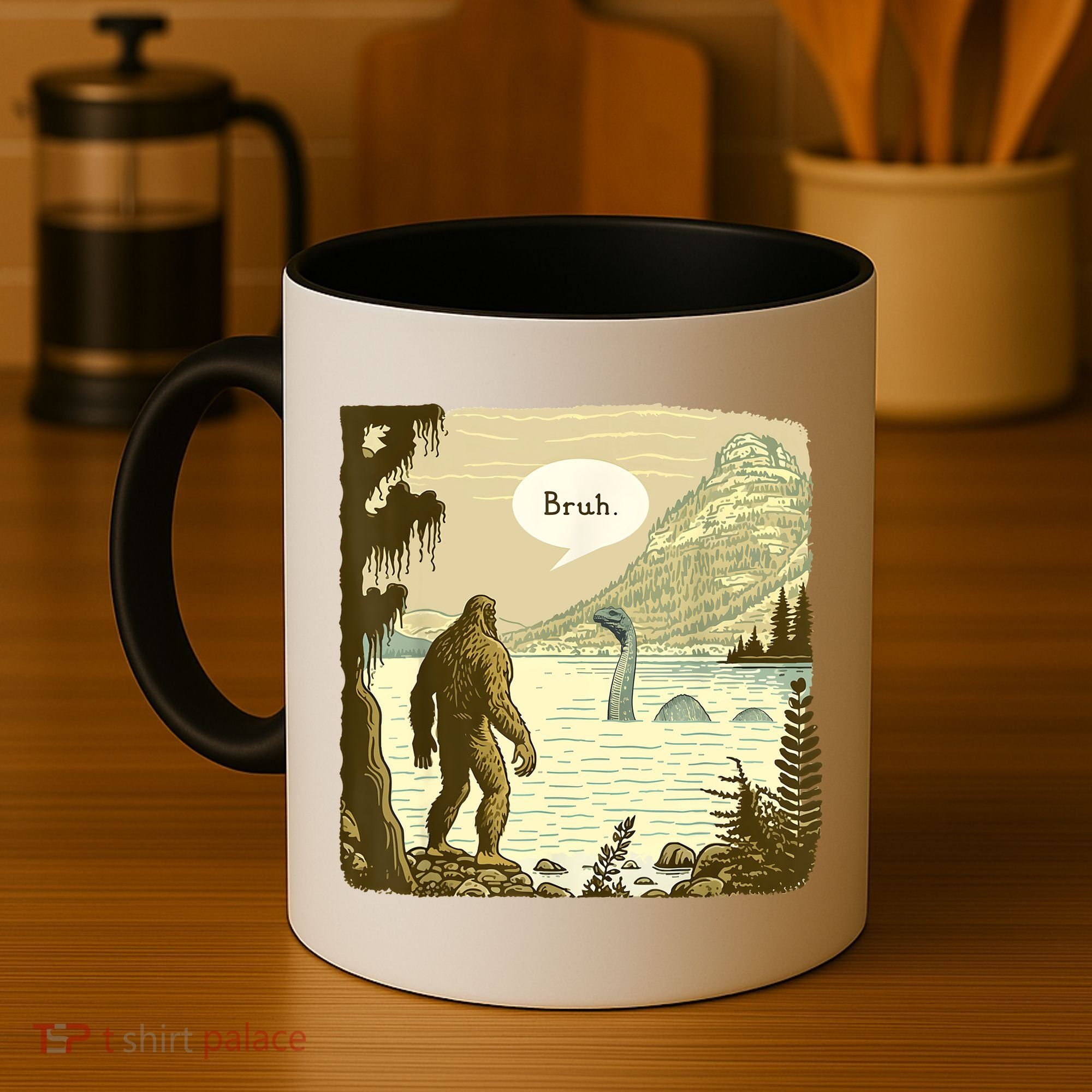 Funny Bigfoot Sasquatch Loch Ness Monster Introvert Bruh Coffee Mug
