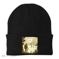 Funny Bigfoot Sasquatch Loch Ness Monster Introvert Bruh Beanie thumb 0