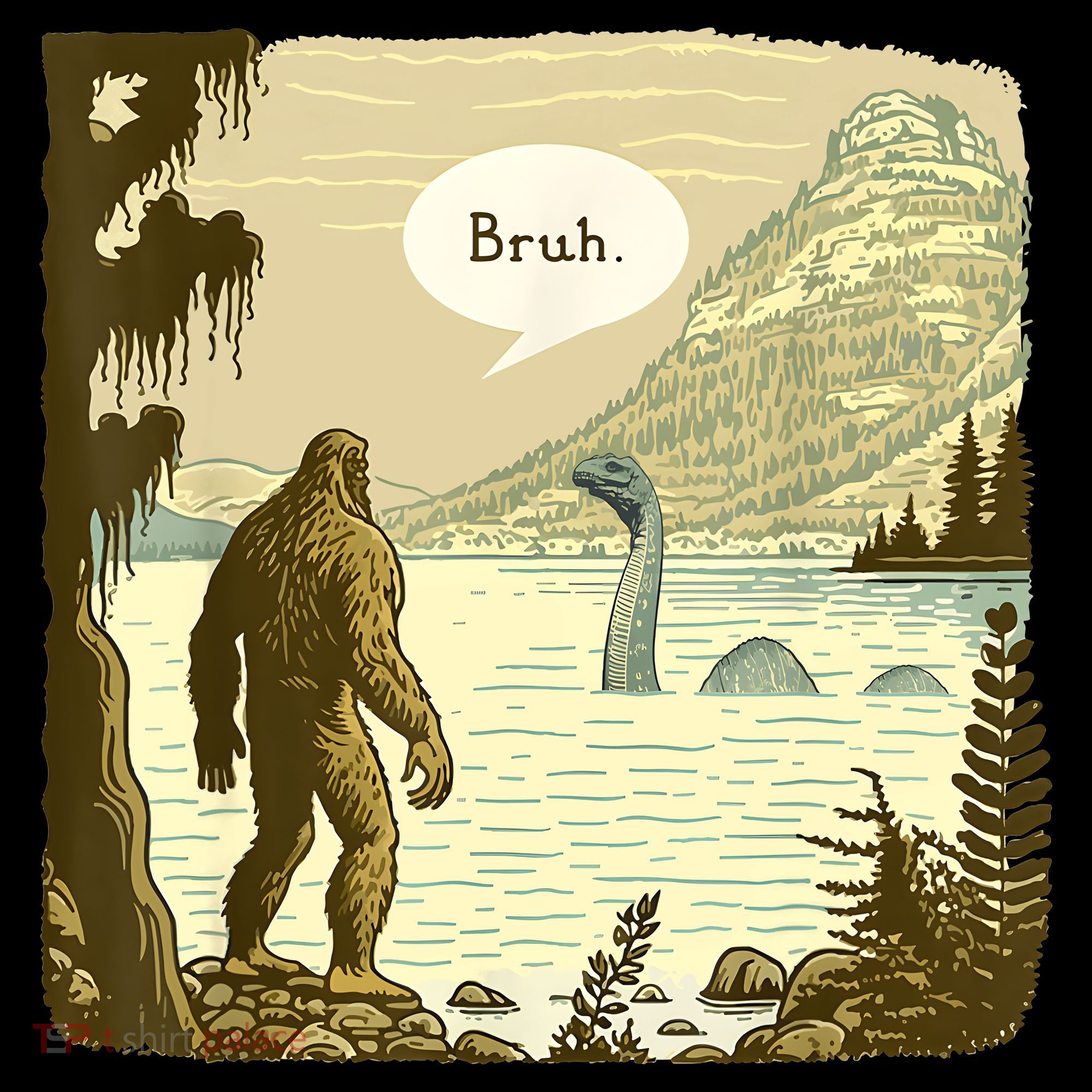 Funny Bigfoot Sasquatch Loch Ness Monster Introvert Bruh Women's Hoodie