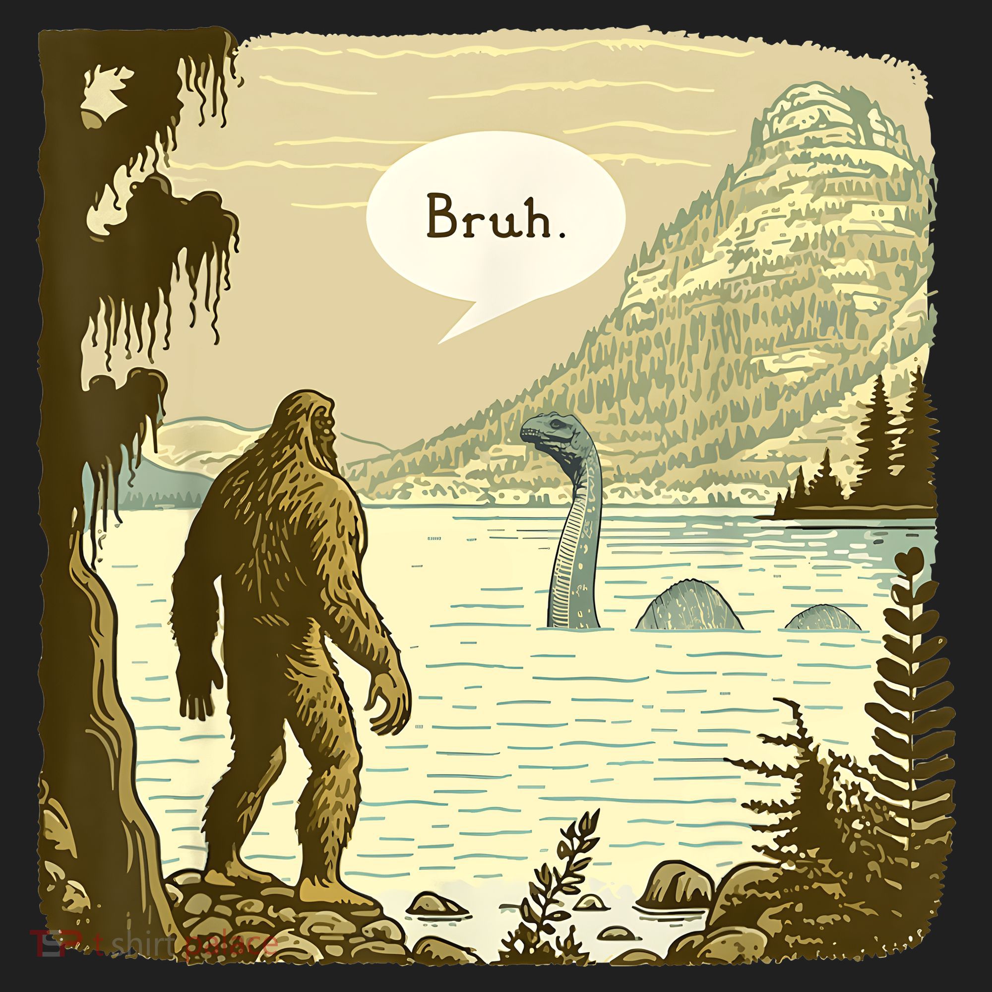 Funny Bigfoot Sasquatch Loch Ness Monster Introvert Bruh Tumbler