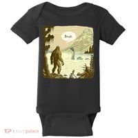 Funny Bigfoot Sasquatch Loch Ness Monster Introvert Bruh Baby Bodysuit thumb 0