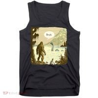 Funny Bigfoot Sasquatch Loch Ness Monster Introvert Bruh Tank Top thumb 0