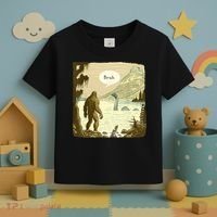 Funny Bigfoot Sasquatch Loch Ness Monster Introvert Bruh Toddler T-Shirt thumb 3
