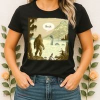 Funny Bigfoot Sasquatch Loch Ness Monster Introvert Bruh Women's T-Shirt thumb 2