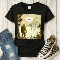 Funny Bigfoot Sasquatch Loch Ness Monster Introvert Bruh Women's T-Shirt thumb 3