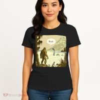 Funny Bigfoot Sasquatch Loch Ness Monster Introvert Bruh Women's T-Shirt thumb 4