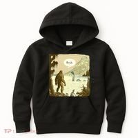 Funny Bigfoot Sasquatch Loch Ness Monster Introvert Bruh Kids Hoodie thumb 0