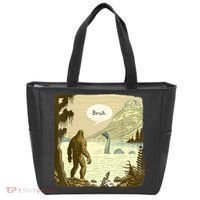 Funny Bigfoot Sasquatch Loch Ness Monster Introvert Bruh Tote Bag thumb 0