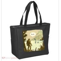 Funny Bigfoot Sasquatch Loch Ness Monster Introvert Bruh Tote Bag thumb 2