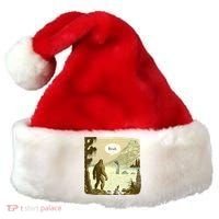 Funny Bigfoot Sasquatch Loch Ness Monster Introvert Bruh Santa Hat thumb 0