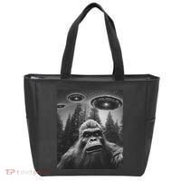 Funny Bigfoot Sasquatch Alien Ufo Tote Bag thumb 0
