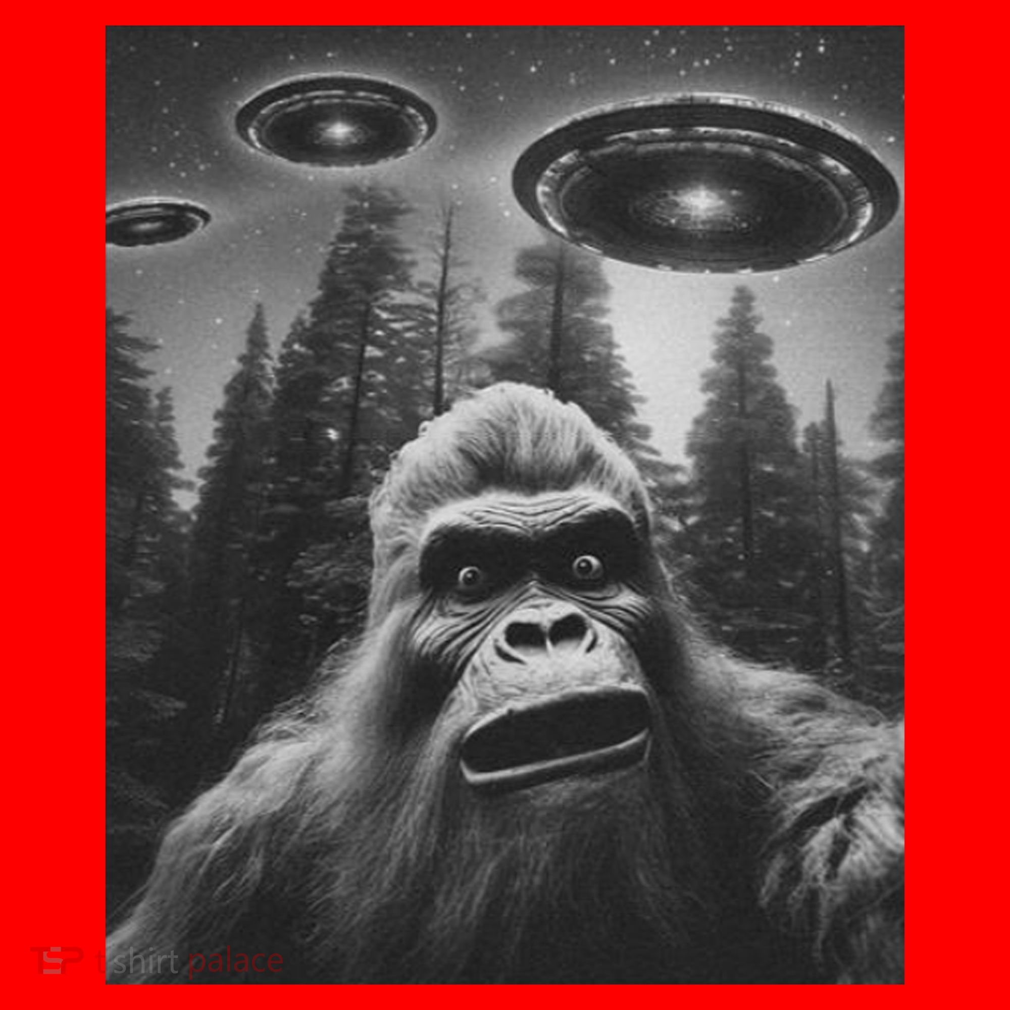 Funny Bigfoot Sasquatch Alien Ufo Santa Hat