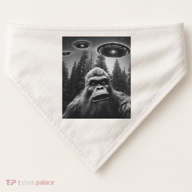 Funny Bigfoot Sasquatch Alien Ufo USA-Made Doggie Bandana