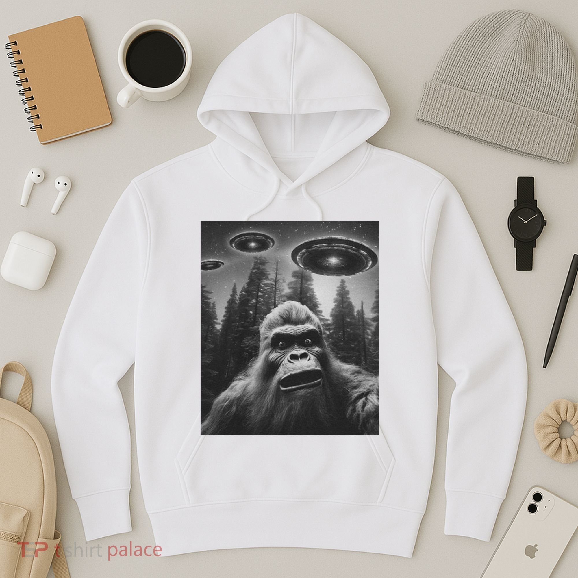 Funny Bigfoot Sasquatch Alien Ufo Hoodie