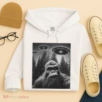 Funny Bigfoot Sasquatch Alien Ufo Hoodie thumb 4