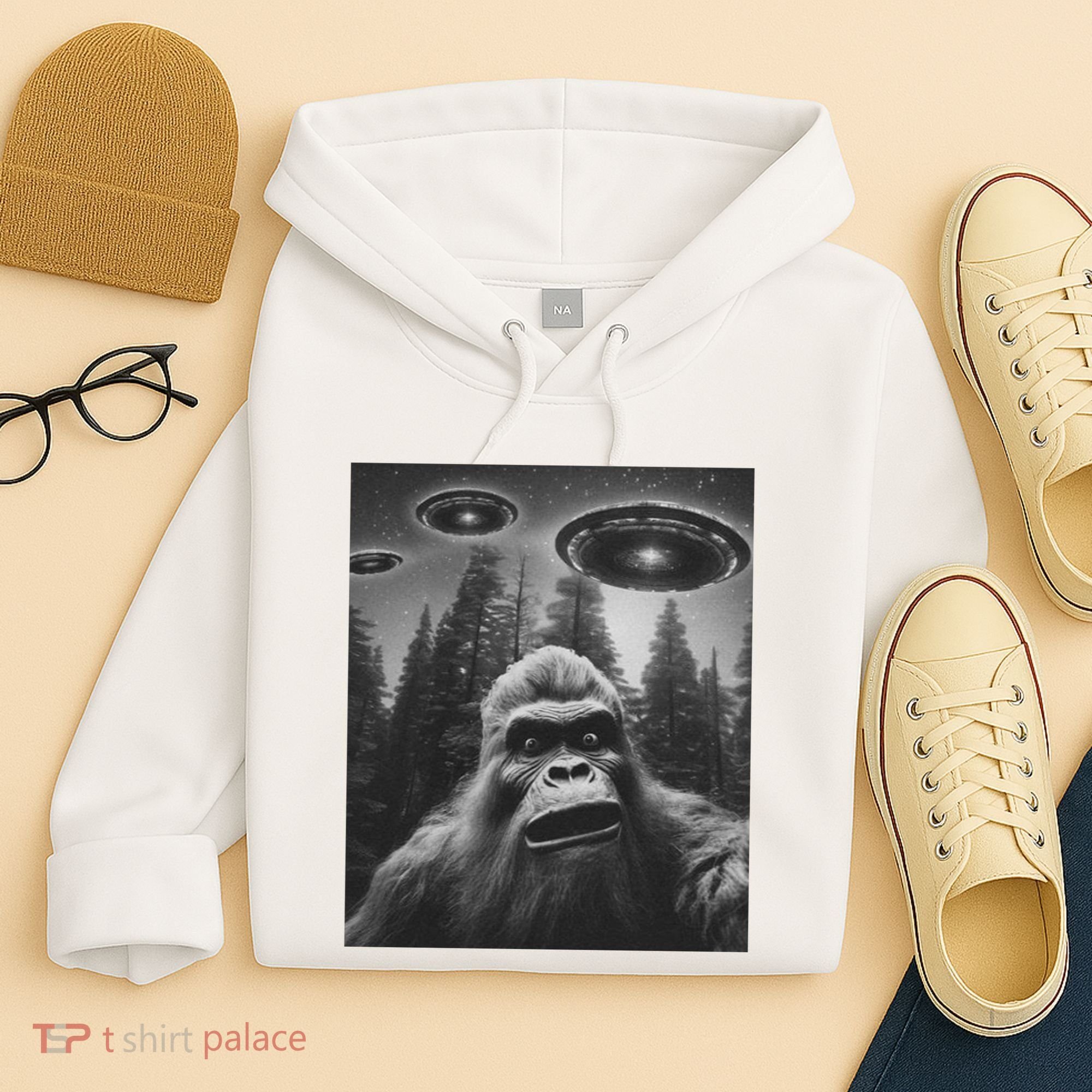 Funny Bigfoot Sasquatch Alien Ufo Hoodie