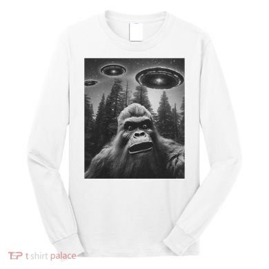 Funny Bigfoot Sasquatch Alien Ufo Long Sleeve Shirt