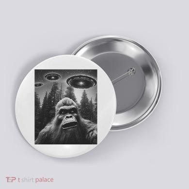 Funny Bigfoot Sasquatch Alien Ufo Button