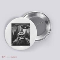 Funny Bigfoot Sasquatch Alien Ufo Button thumb 0