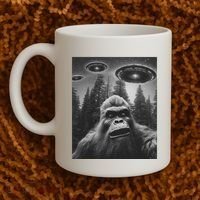 Funny Bigfoot Sasquatch Alien Ufo Coffee Mug thumb 2