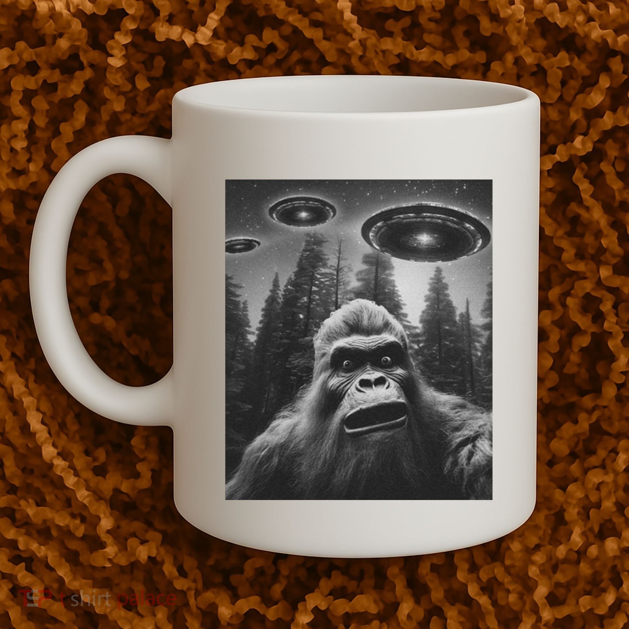 Funny Bigfoot Sasquatch Alien Ufo Coffee Mug