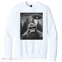 Funny Bigfoot Sasquatch Alien Ufo V.I.T. Fleece Crew Sweatshirt thumb 0